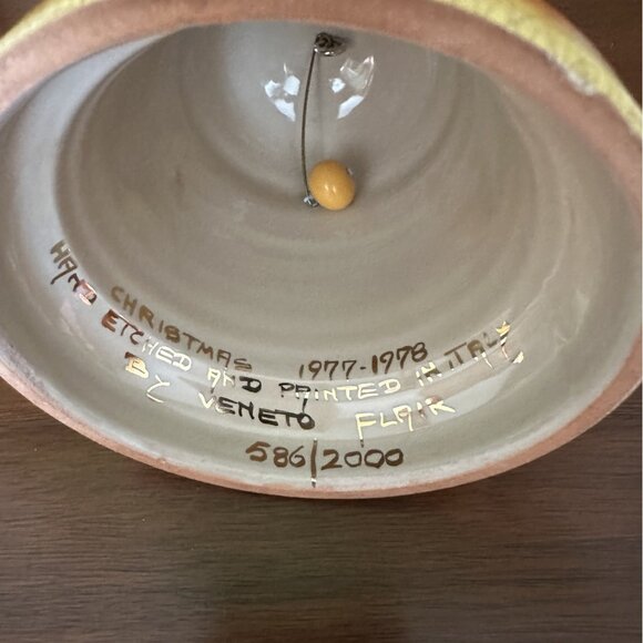 Vintage Veneto Flair Christmas Bell 1977-1978  Signed , Limited with Certificate - Picture 6 of 9